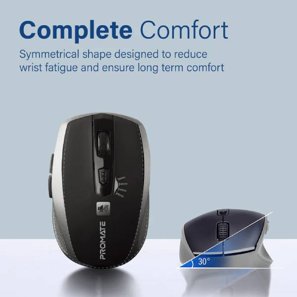 Promate Breeze.Silver Silent Switch Streamlined Wireless Mouse PRO-MU-Breeze.Silver