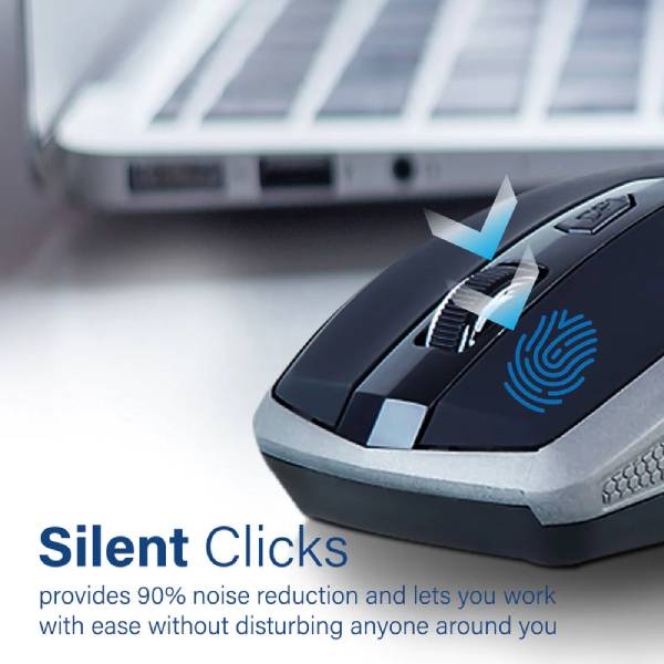 Promate Breeze.Silver Silent Switch Streamlined Wireless Mouse PRO-MU-Breeze.Silver