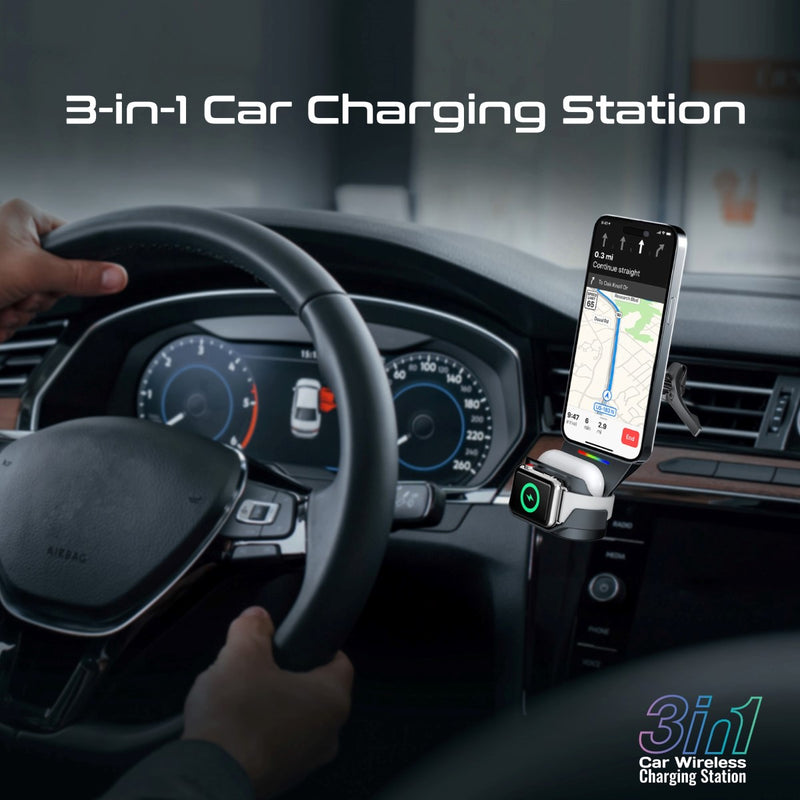 Promate Car Charger MagDrive-Trio.Black PRO-CC-MagDrive-Trio.Black