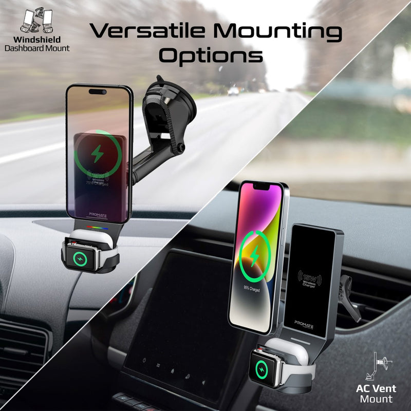 Promate Car Charger MagDrive-Trio.Black PRO-CC-MagDrive-Trio.Black