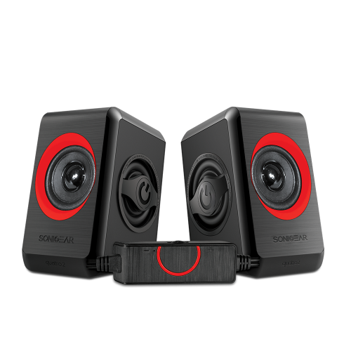 SonicGear Quatro 2 Stereo Speaker - Festive Red