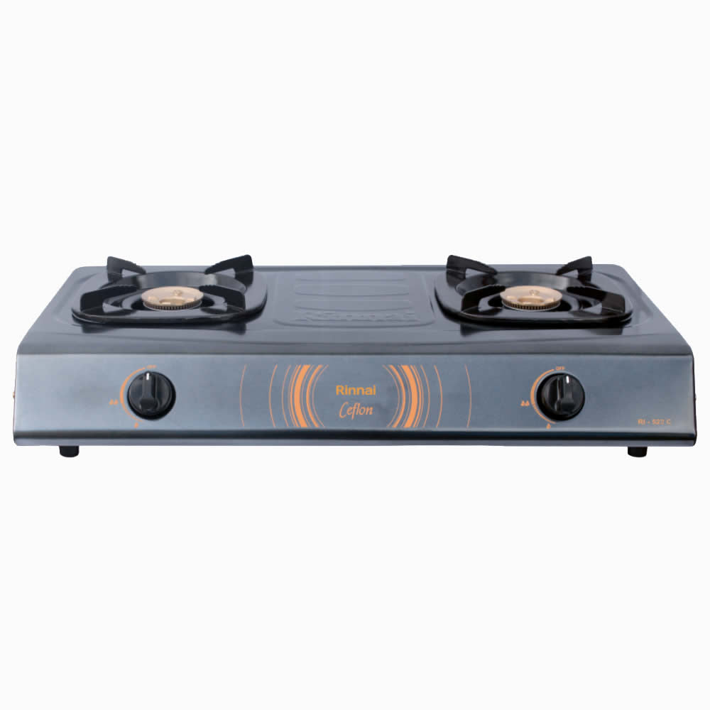 RINNAI GAS PLATE 2 BURNERS  TABLE TOP: BLACK METALLIC COATING