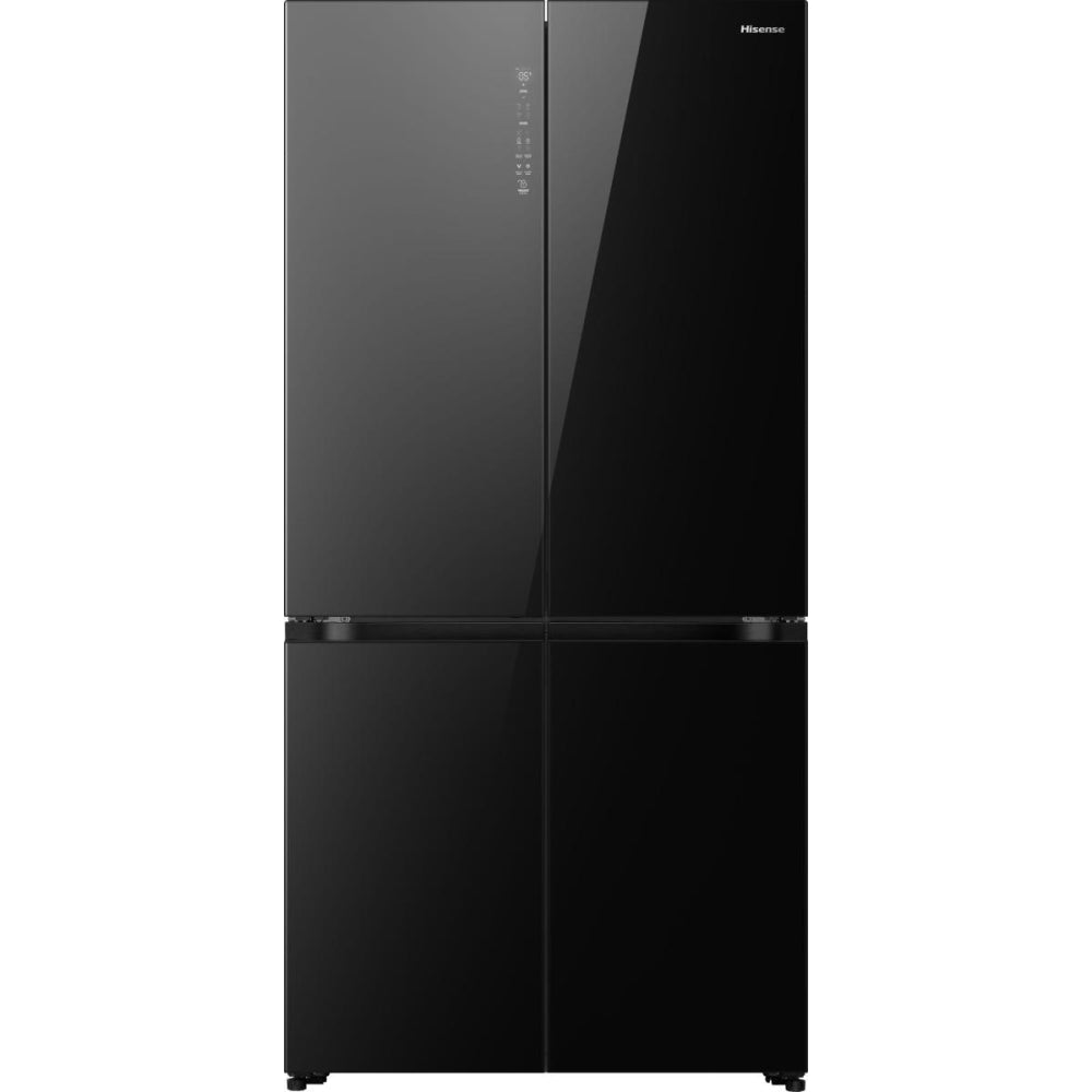 HISENSE 591L CAPACITY MULTI-DOOR FRIDGE- BLACK GLASS- EURO E
