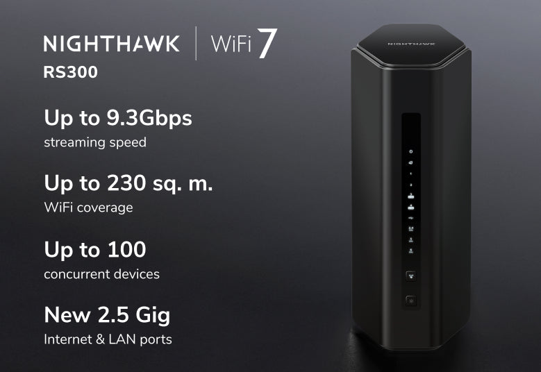 Netgear Nighthawk BE9300 Tri-Band WiFi 7 Router - 9.3Gbps