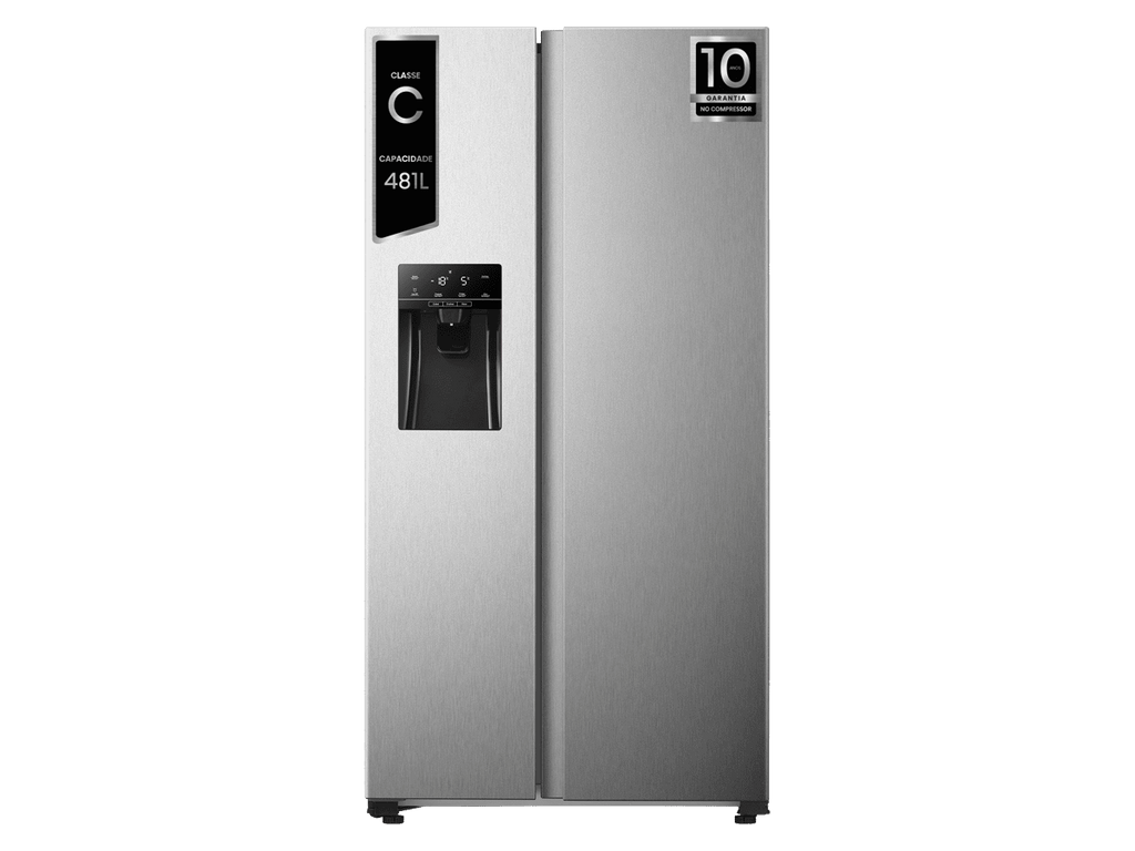 HISENSE REFRIGERATOR SIDE BY SIDE FROST FREE ENERGY CLASS E 499 L  INOX