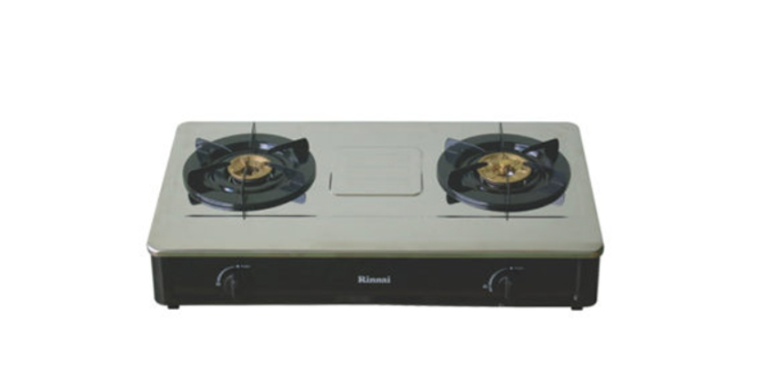 RINNAI GAS PLATE 2 BURNERS TOP PLATE:DETACHABLE STAINLESS STEEL