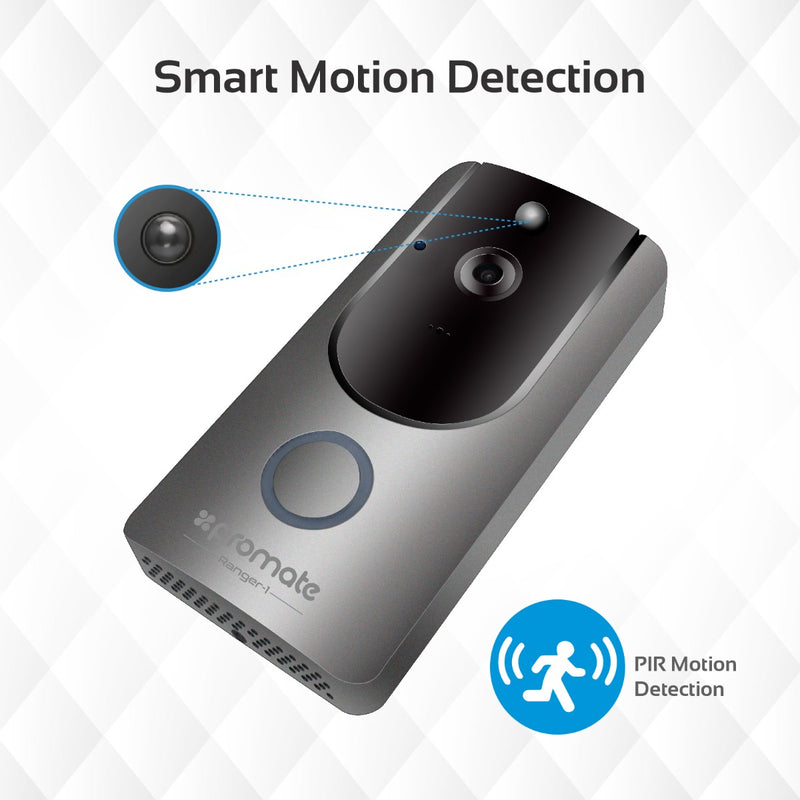 Promate Wi-Fi HD Video Doorbell with Smart Motion Security System (RANGER-1) PRO-SH-RANGER-1