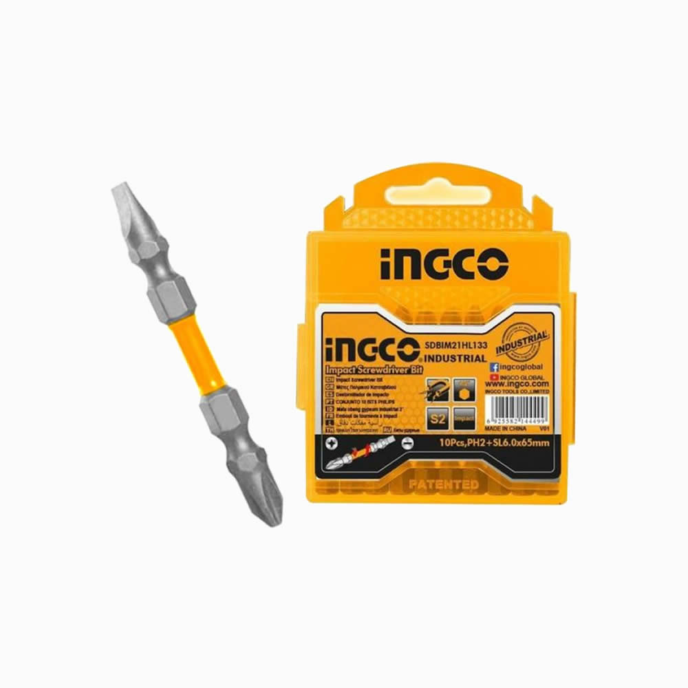 INGCO IMPACT  SCREWDRIVER BIT - 65MM - 10 PCS/SET