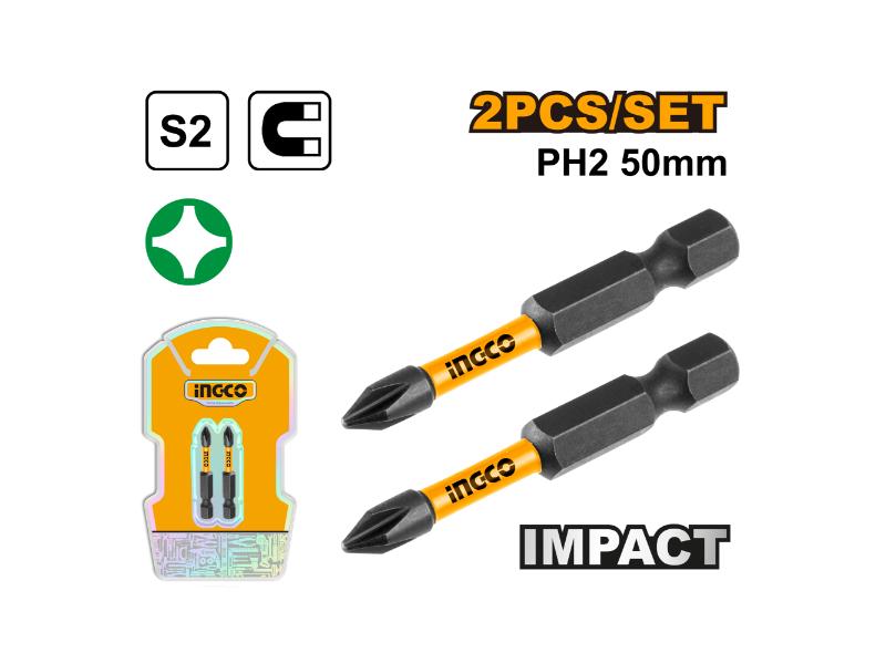 INGCO IMPACT  SCREWDRIVER BIT - 50MM - 2PCS/SET