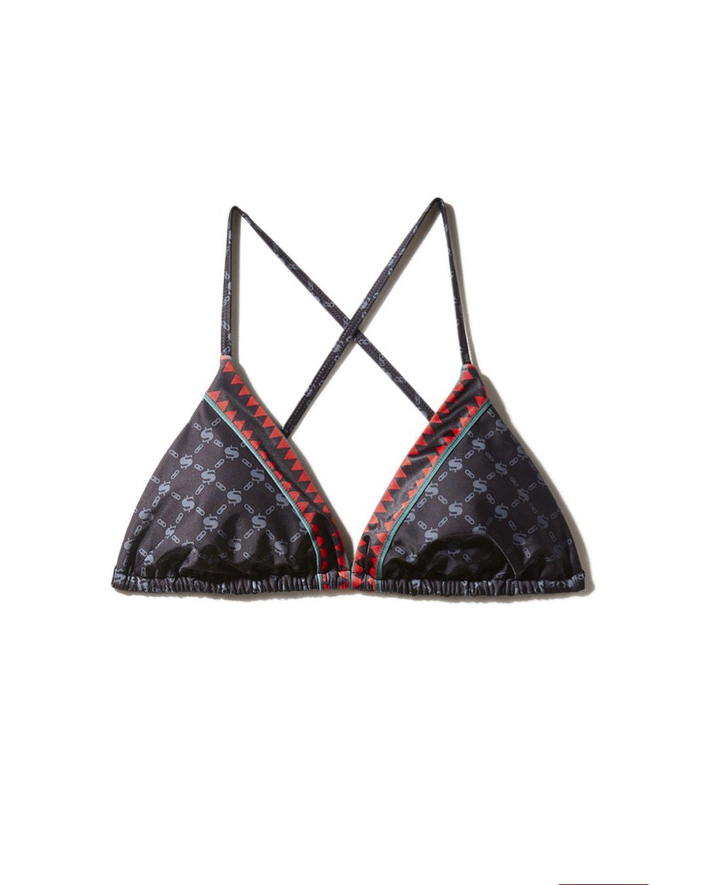 MIDNIGHT MONEY PATTERN BIKINI TOP