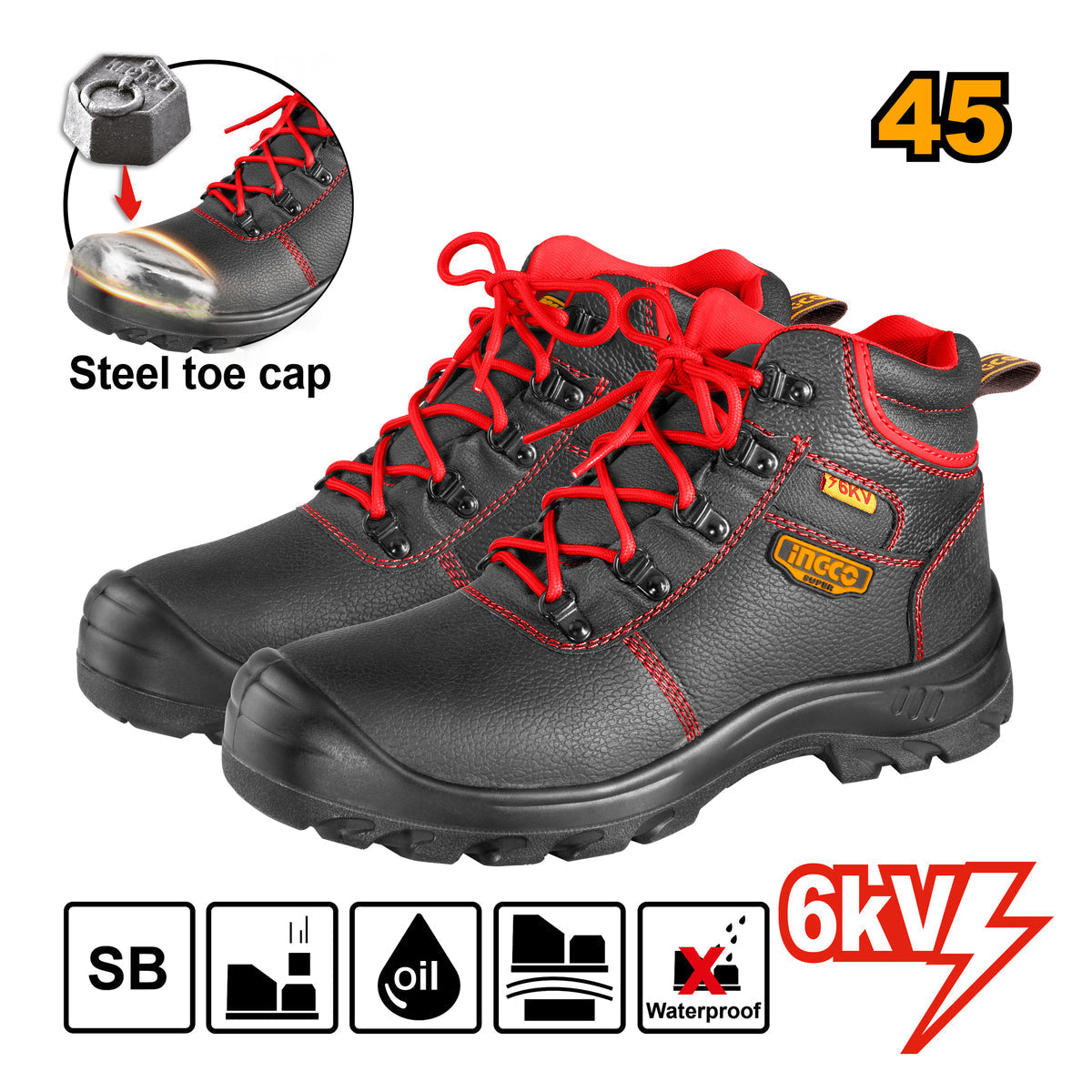 INGCO INSULATED SAFETY BOOTS - SIZE 42 SSH07IDSB.42