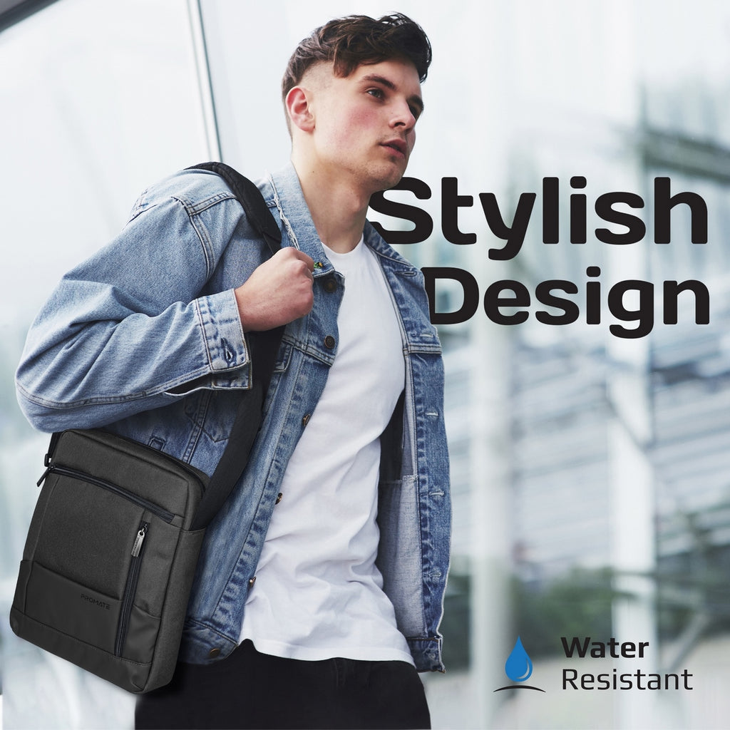 Promate SleekComfort™ 13” Tablet Hand Bag (SATCHEL-HB.BLACK) PRO-BG-SATCHEL-HB.BLACK