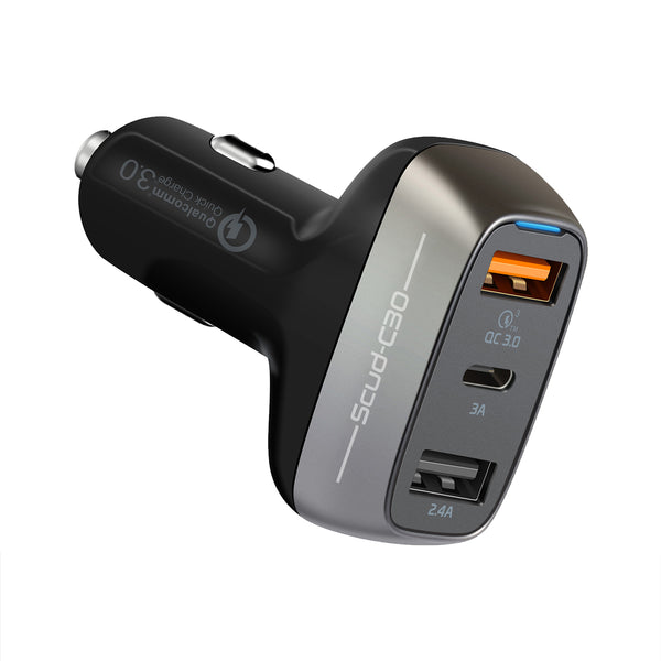 Promate Car Charger QC 3.0 with 30 Watt Dual USB Ports(SCUD-30) PRO-CC-SCUD‐30