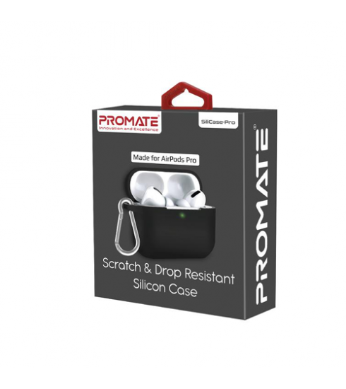 Promate Case for AirPods (SILICASE.BLACK) PRO-AP-SILICASE.BLACK