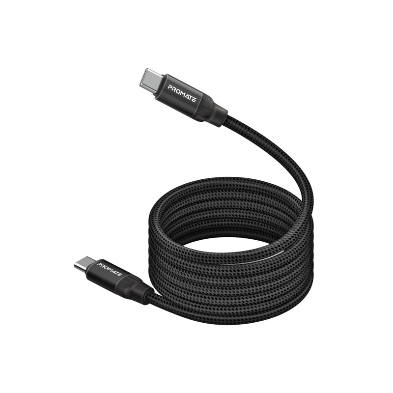 Promate 60W Power Delivery Self-Organizing Magnetic USB-C Cable SPRINGY.BLACK PRO-CABLE-SPRINGY.BLACK