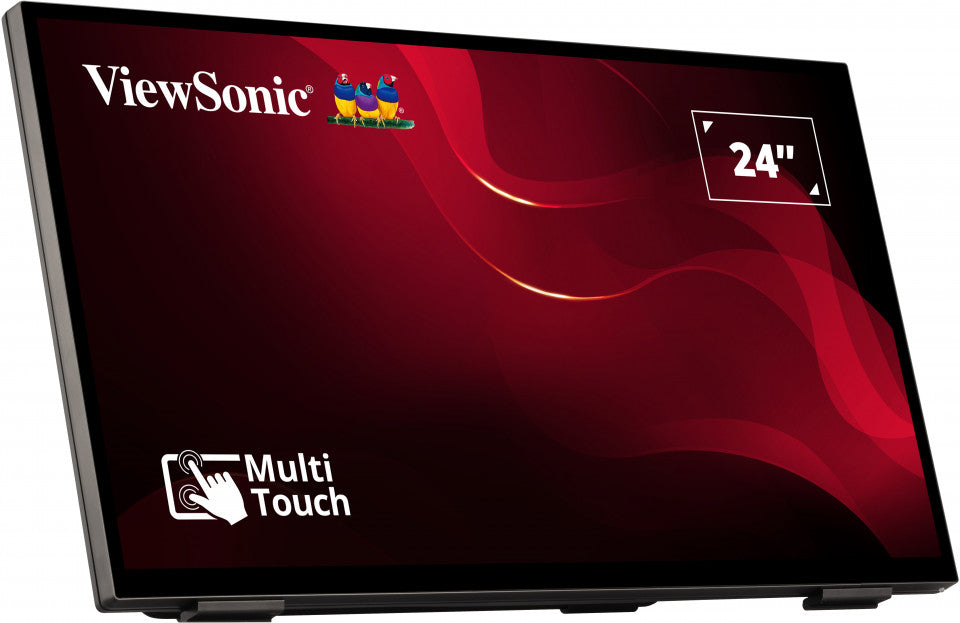 VIEWSONIC TD2465, 23.8” FHD FRAMELESS TOUCH MONITOR, VGA, HDMI, DISPLAY PORT, INTERNAL SPEAKERS TD2465