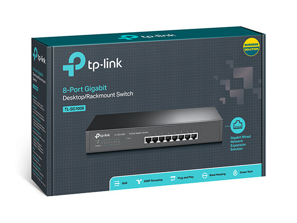 TP-Link SG1008MP(UN) Switch 8-Port Gigabit Desktop/Rackmount Switch with 8-Port PoE+ NS-TP-SG-1008MP(UN)