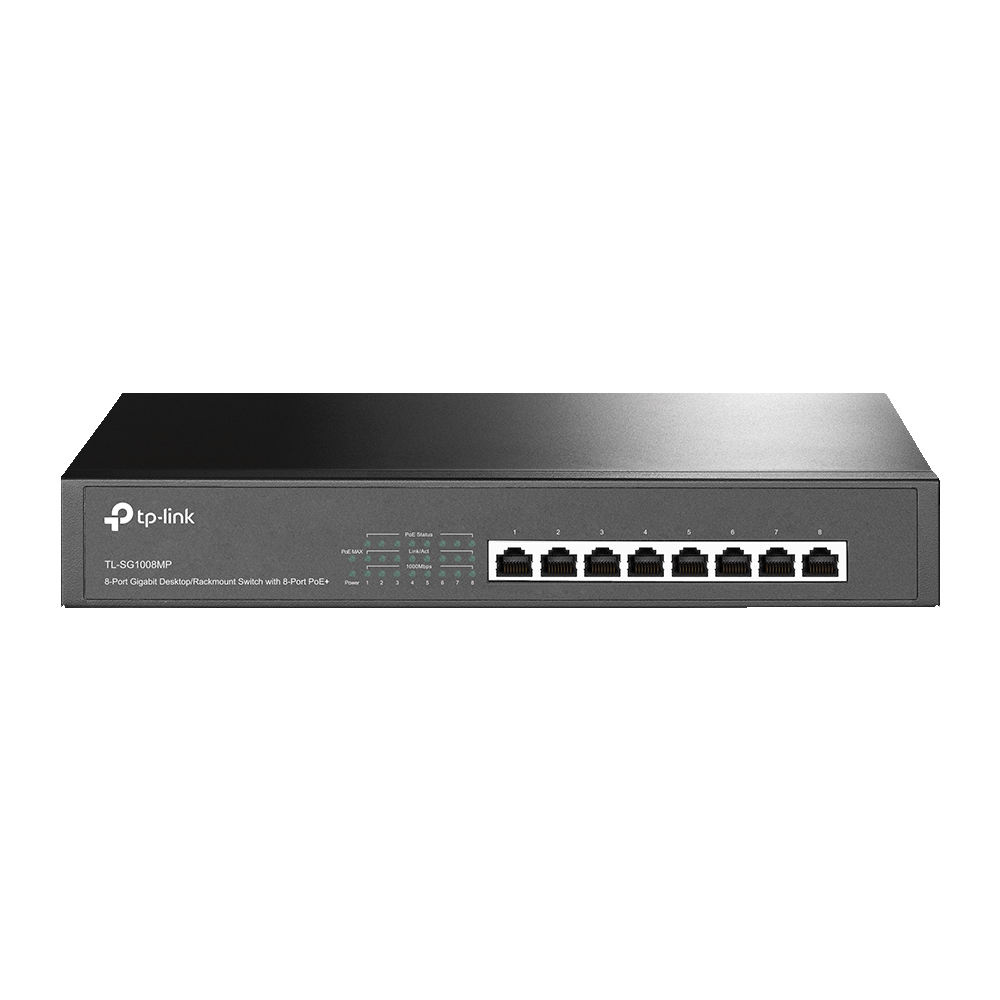 TP-Link SG1008MP(UN) Switch 8-Port Gigabit Desktop/Rackmount Switch with 8-Port PoE+ NS-TP-SG-1008MP(UN)