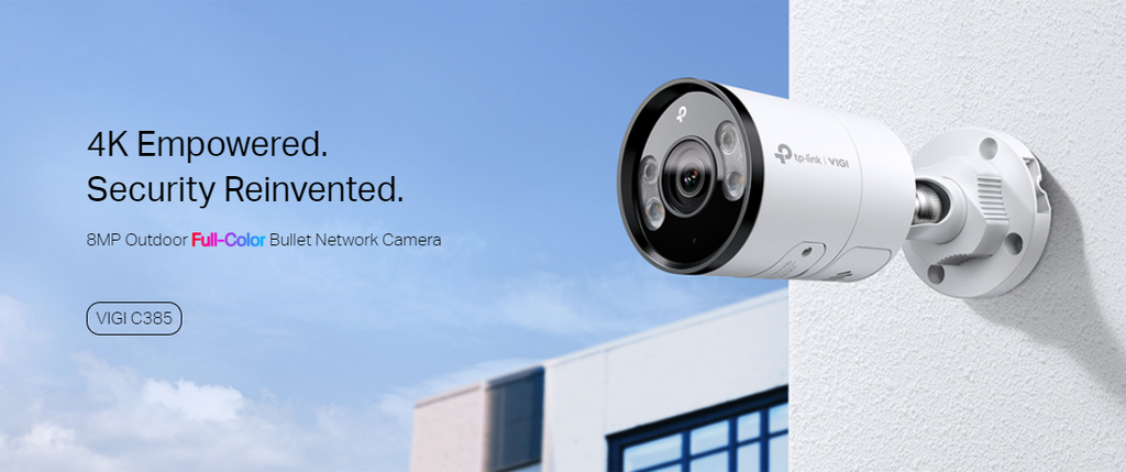 TP-Link 8MP Outdoor Full-Color Bullet Network Camera VIGI C385 4mm (UN)