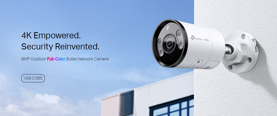 TP-Link 8MP Outdoor Full-Color Bullet Network Camera VIGI C385 4mm (UN)