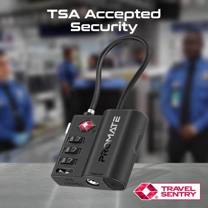 PROMATE TAGLOCK TSA Luggage Lock with Smart Precision Tracking Tag, works with Find My App PRO-TagLock
