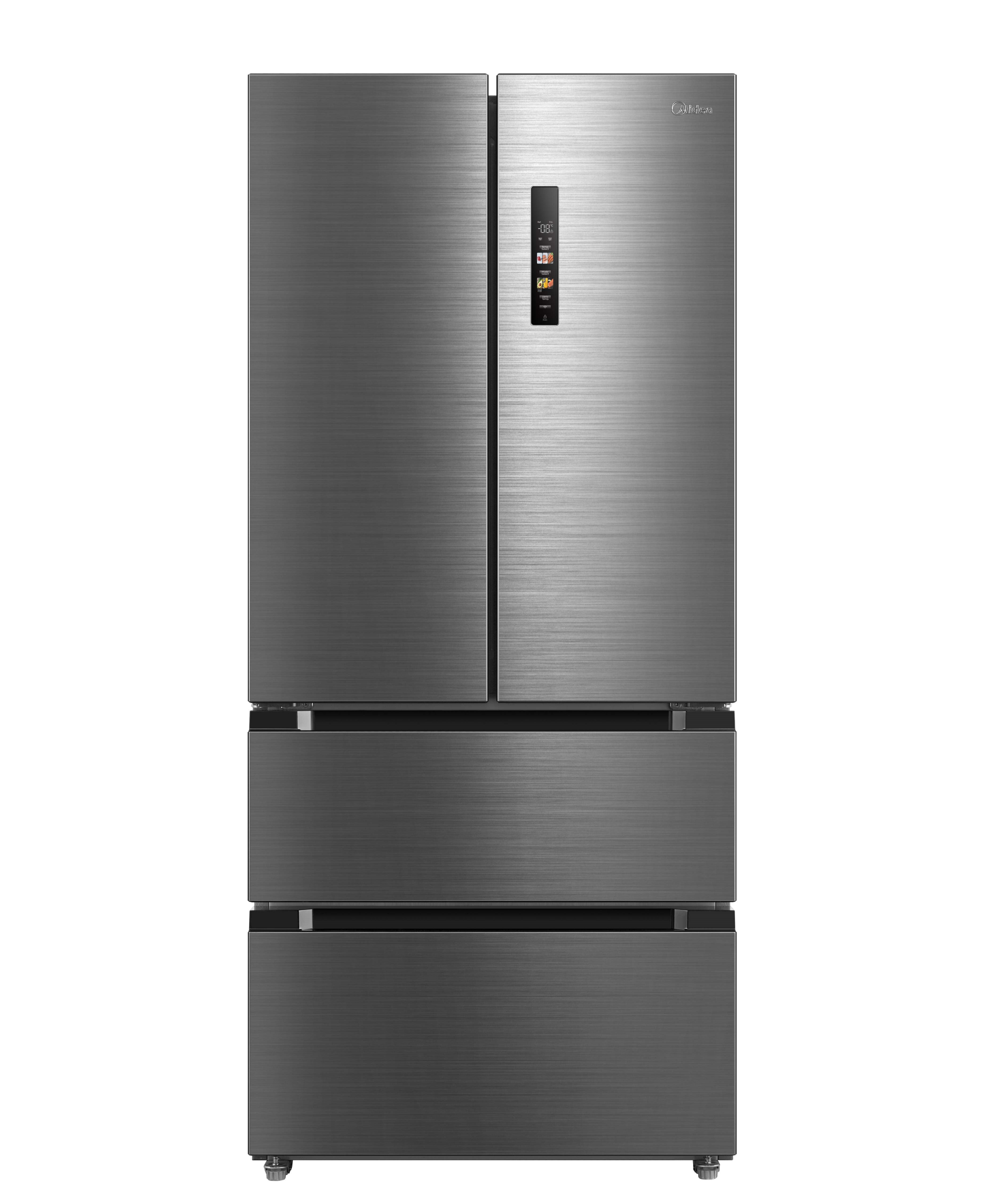 MIDEA REFRIGERATOR FRENCH DOOR 516L INVERTER NO FROST BRU STEEL