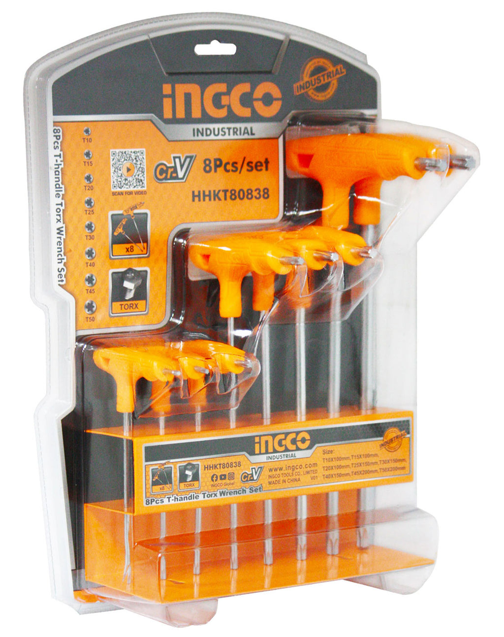 INGCO T-HANDLE TORX SET OF 8 PCS