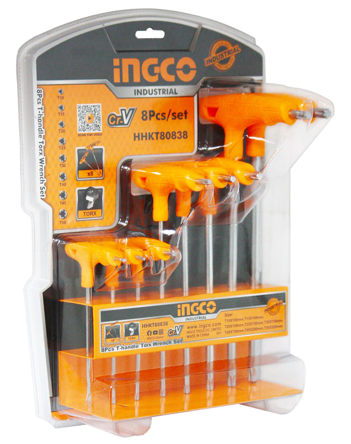 INGCO T-HANDLE TORX SET OF 8 PCS
