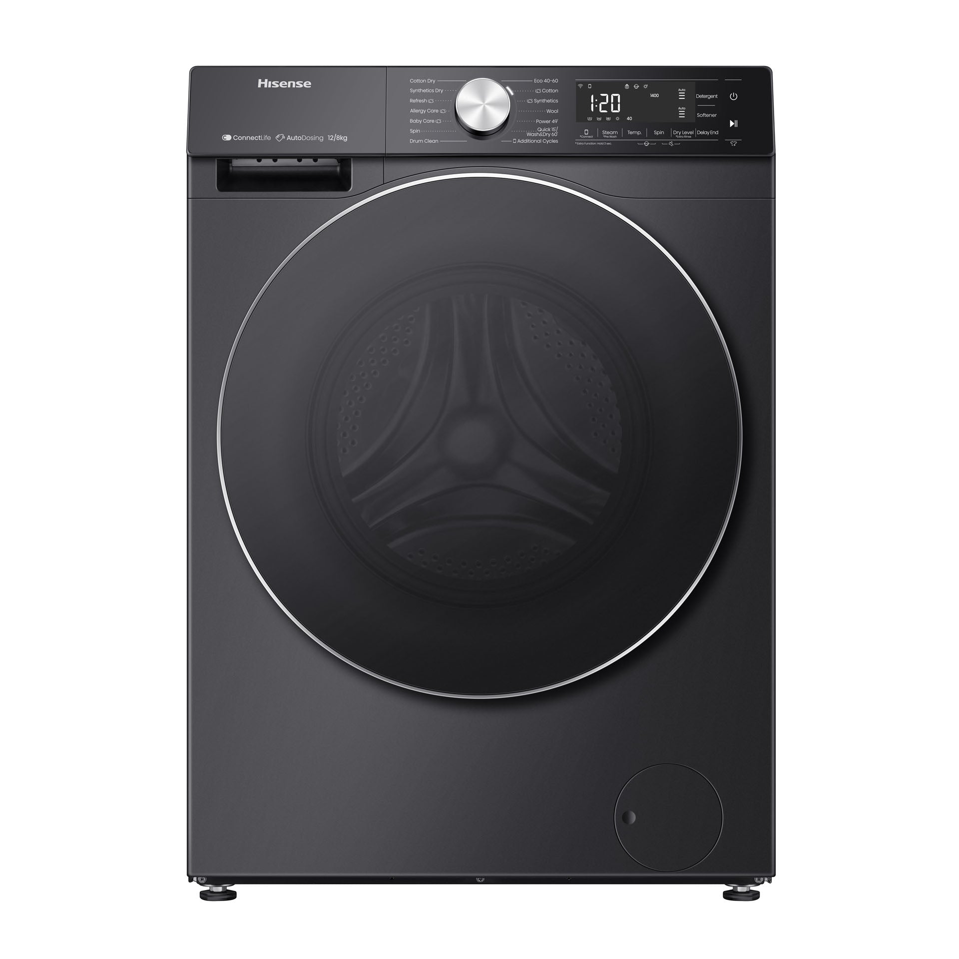 HISENSE 12KG WASH AND 8KG DRY- WASHING MACHINE- PREMIUM BLACK- INVERTER