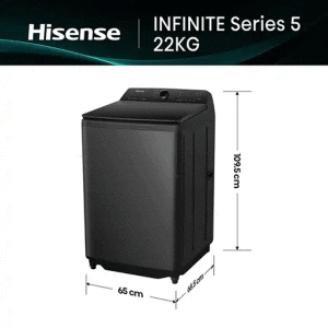 HISENSE 20KG TOP LOADER WASHING MACHINE- PREMIUM BLACK- DDM INVERTER MOTOR
