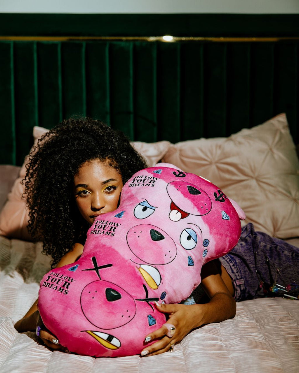 MONEYBEAR TRIPLE PINK PLUSH TOY/PILLOW