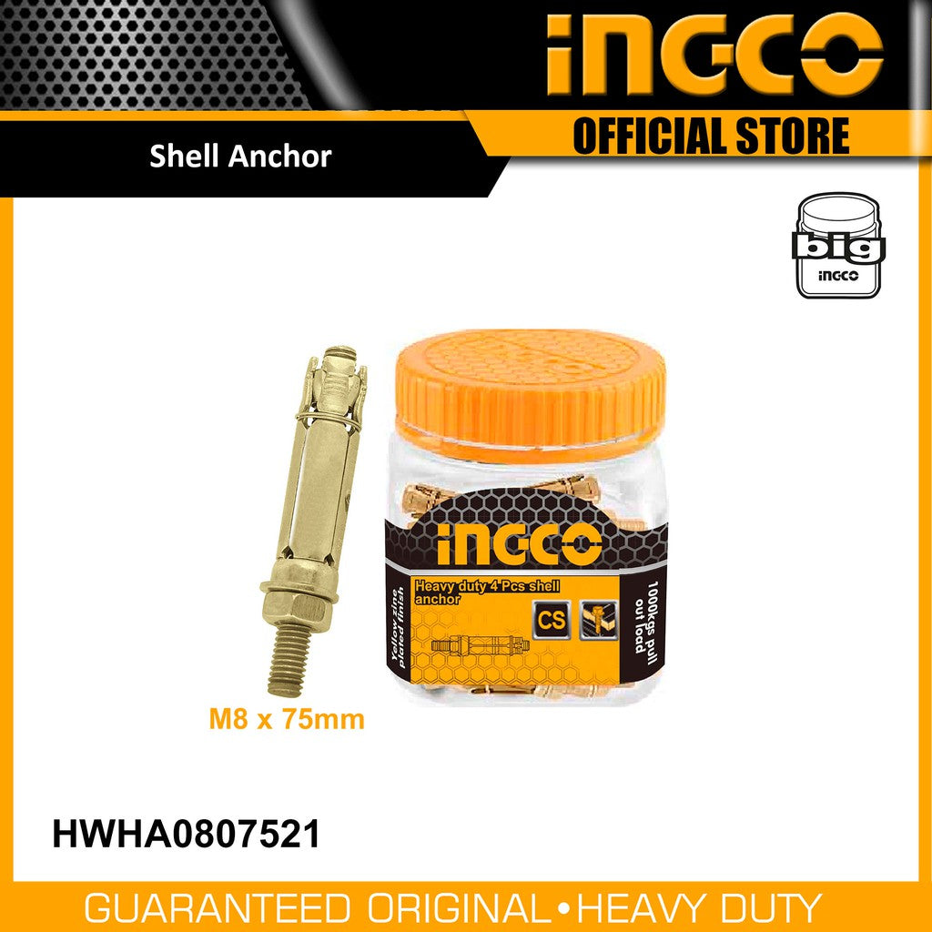 INGCO SHELL ANCHOR HEAVY DUTY  4 PCS