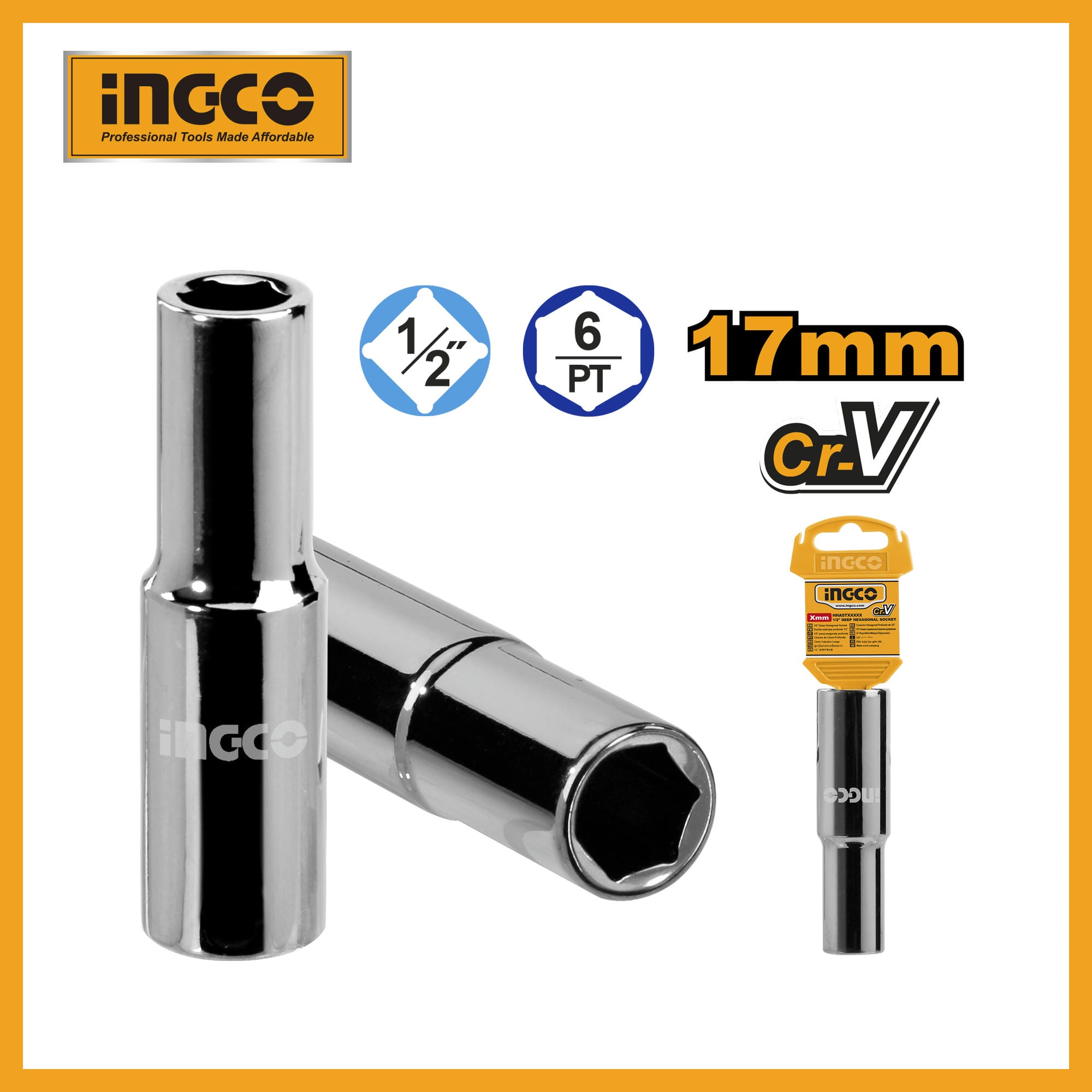 INGCO 1-2 DEEP HEXAGONAL SOCKET