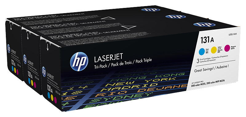 HP 131A 3-pack Cyan/Magenta/Yellow Original LaserJet Toner Cartridges
