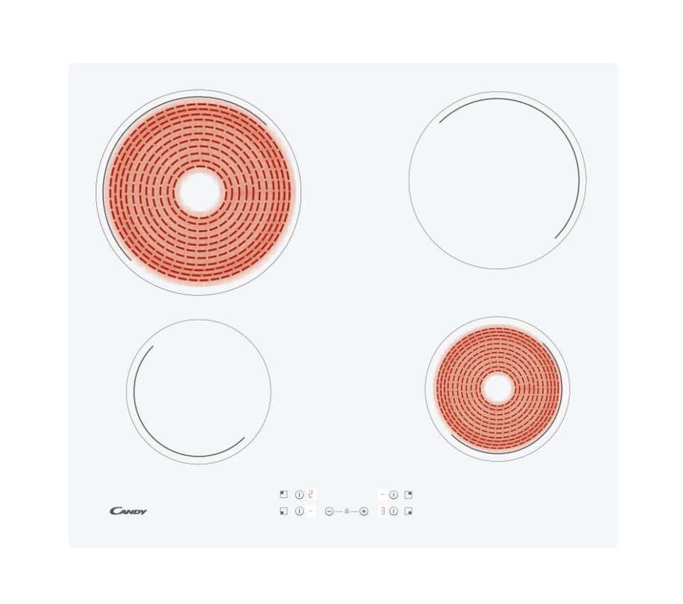 Candy Electric Ceramic Hob - White CH64CCW