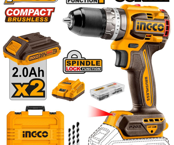 INGCO BRUSHLESS CORDLESS IMPACT DRILL