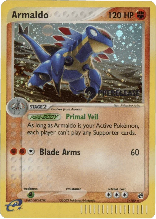 Armaldo (1/100) (Prerelease Promo) [EX: Sandstorm]