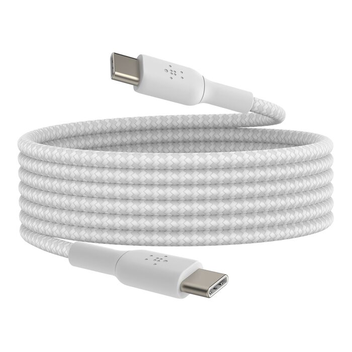 BELKIN BOOSTCHARGE BRAIDED USB-C TO USB-C 2M, WHITE, 2PACK CAB004BT2MWH2PK
