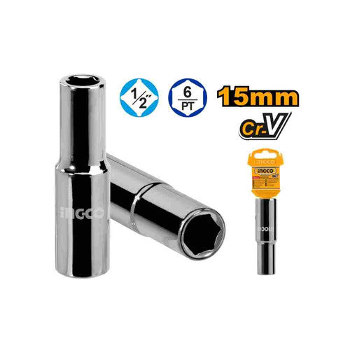 INGCO HEXAGONAL SOCKET 1\2 Deep  15 MM