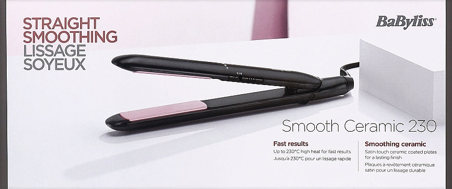 BABYLISS STRAIGHTENER SMOOTH CERAMIC 230°C BLACK/PINK