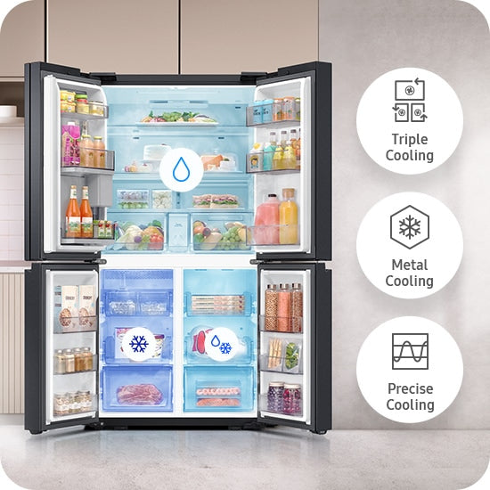 SAMSUNG REFRIGERATOR FRENCH DOOR 636L BESPOKE AI VISION INSIDE                                       RF65DG9H0EB1/EU