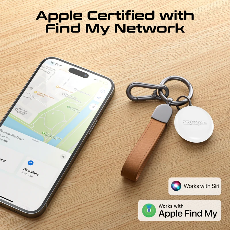 Promate Ultra-compact Smart Precision Tracking Wireless Tag for Apple Find My App (PROTAG-1.WHITE) PRO-SP-PROTAG-1.WHITE