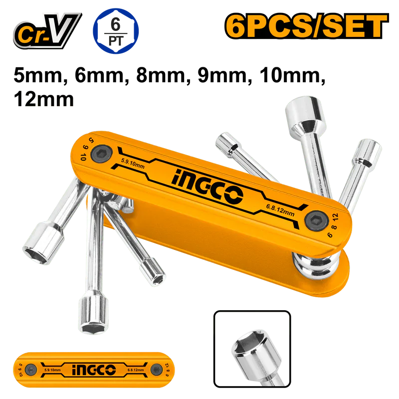 INGCO FOLDING NUT DRIVER SET OF 6 PCS