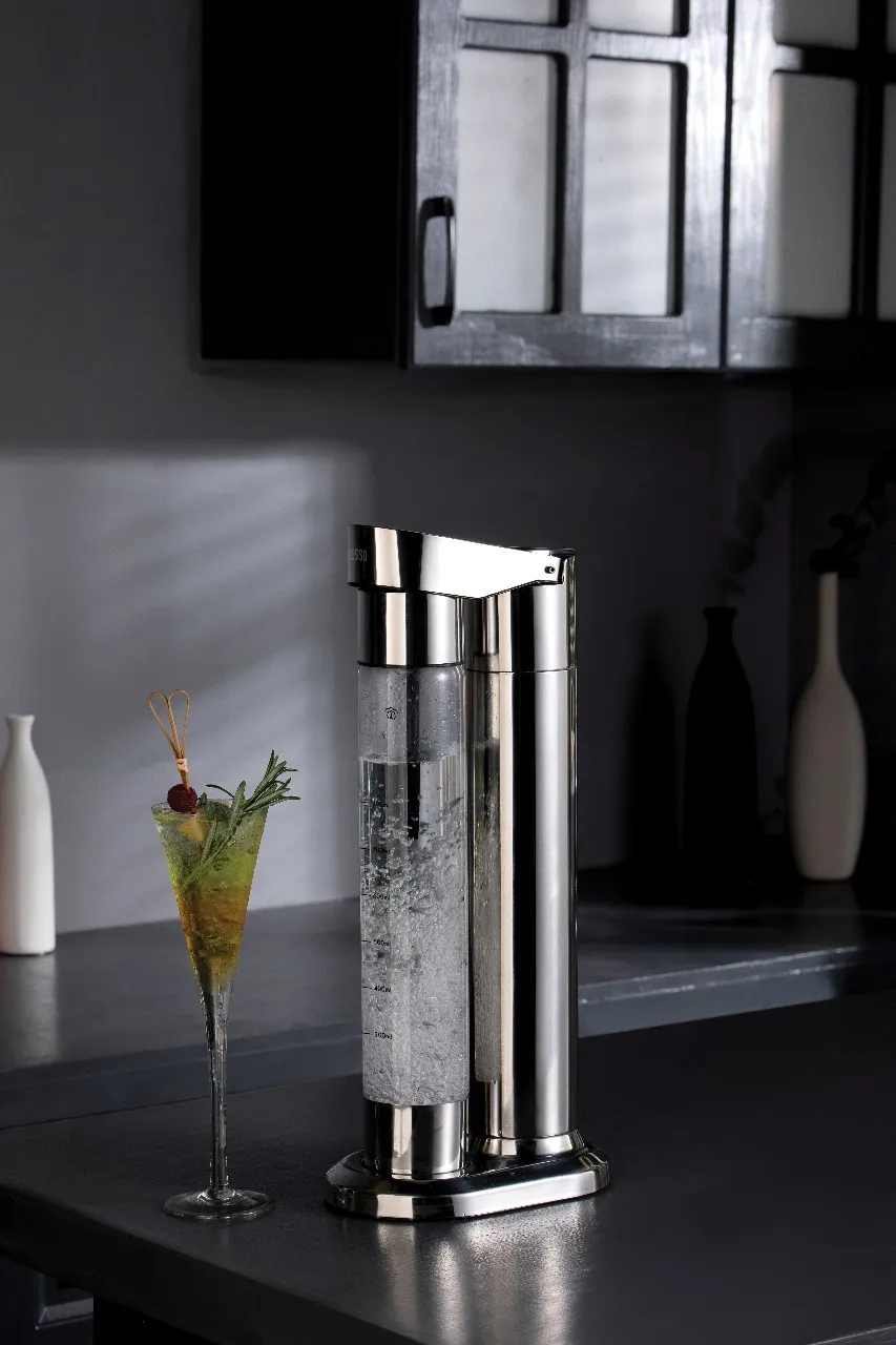 LePresso Instant Carbonator Stainless Steel Soda Maker with Dual Bottle (500+350ml ) - Silver LPCFFSSM0097-SL