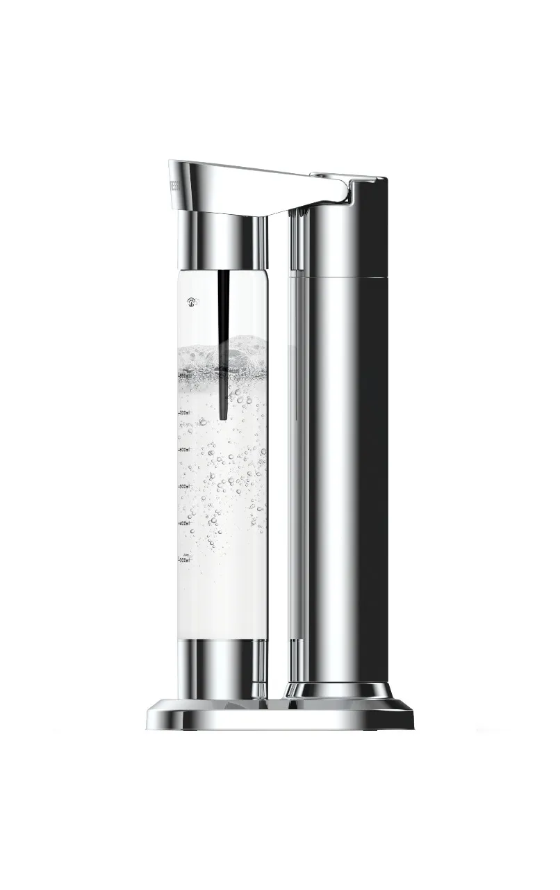 LePresso Instant Carbonator Stainless Steel Soda Maker with Dual Bottle (500+350ml ) - Silver LPCFFSSM0097-SL