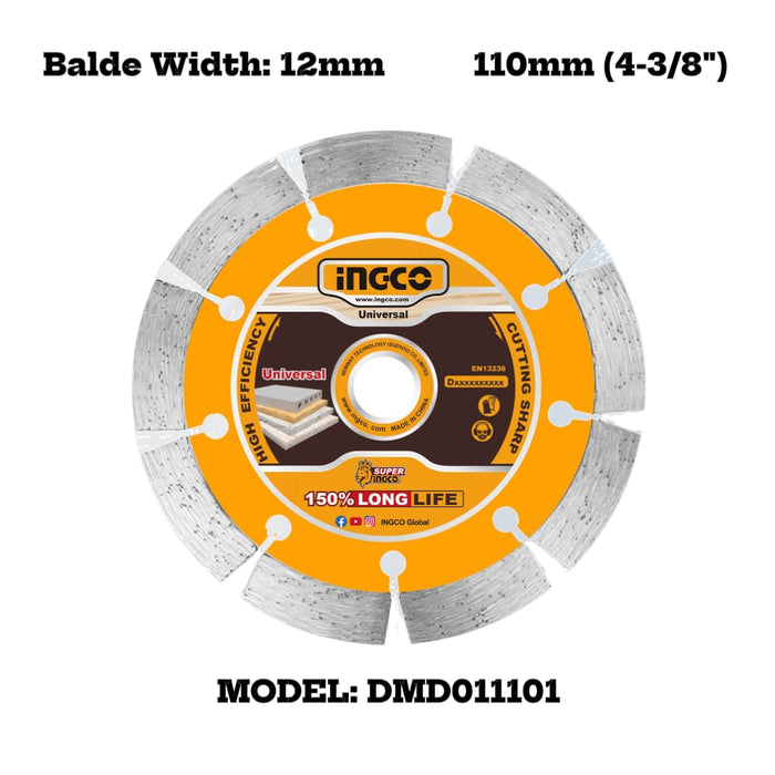 INGCO DIAMOND DISC DRY - Size: 110mm (4-3/8") × 20mm
