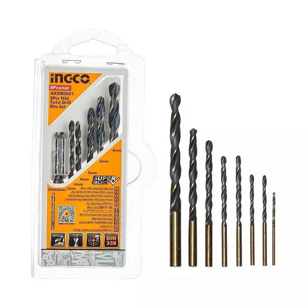 INGCO DRILL BIT HSS-CO SET OF 8 PCS