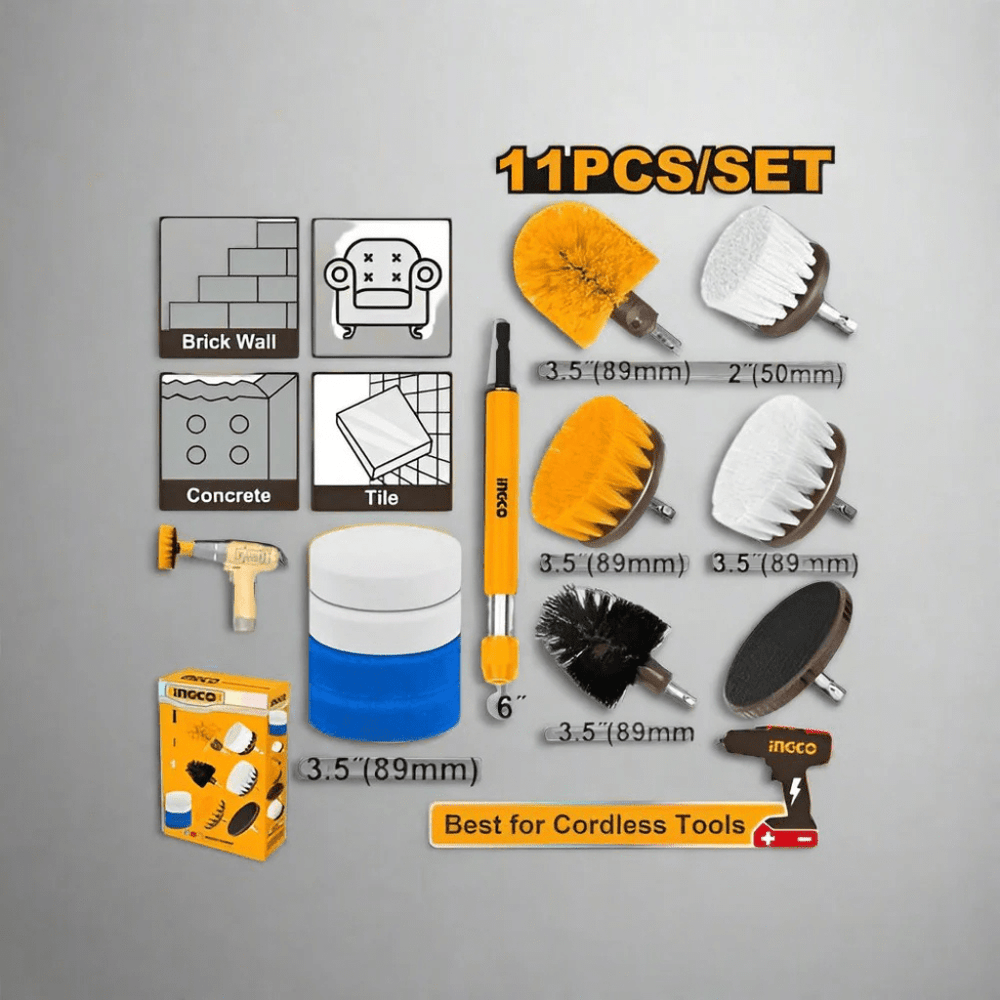 INGCO 11 PCS CLEANING BRUSH SET WCB1101
