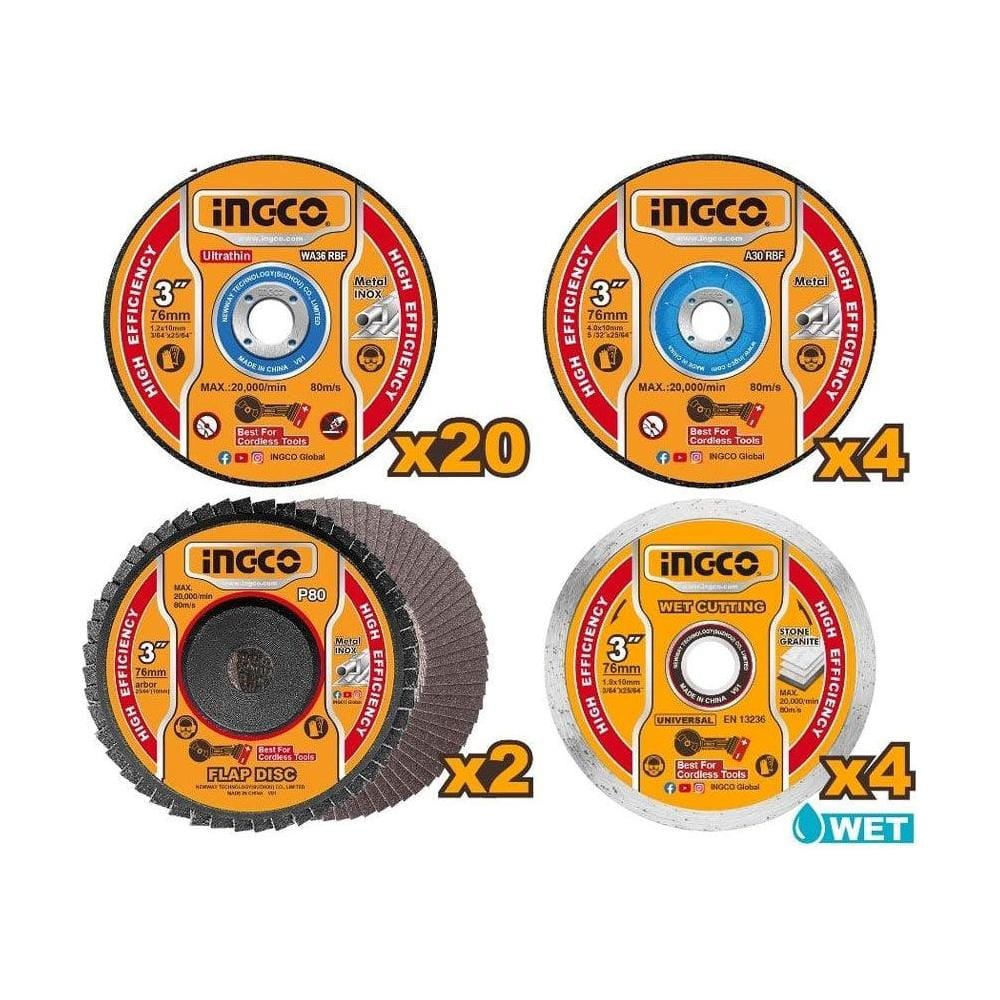 INGCO CUTTING AND GRINDING DISC SET MCD07630