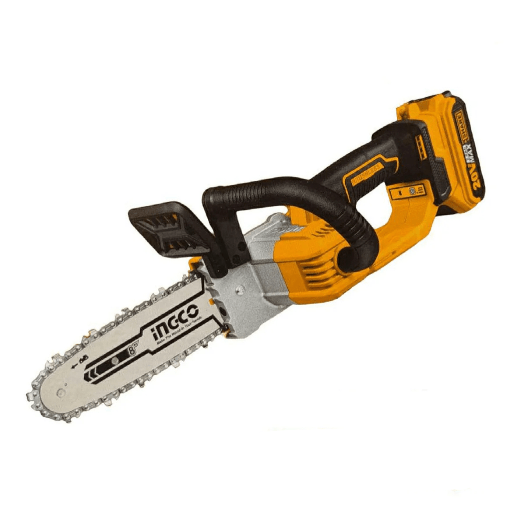 INGCO CHAIN SAW CORDLESS 8" BAT + CHARGER PACK 20 V